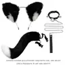 Diadema con Orejas de Gato para Cosplay Joyería de Cola de Gato Hecha a Mano Lindo Accesorios para el Cabello de Chica Gato Orejas de Animal Set de Accesorios de Cola de Animal