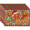 Decoraciones de manteles individuales de Navidad, decoraciones de manteles de mesa para las fiestas navideñas, manteles para platos con varios diseños, decoración del hogar, transfronterizo