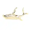 Broche de Ballena Estéreo Niche Dorado y Plateado Diseñado, Broche Personalizado de Tiburón Vida Marina para Hombres y Mujeres