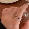 Anillo de circonita arcoíris de ensueño para mujer, ligero, de lujo, diseño de nicho, personalidad de moda, anillo de apertura de hada, joyería