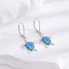 Brincos de Vida Marinha Novos Transfronteiriços Prata Esterlina S925 Brincos de Tartaruga Moda Europeia e Americana Brincos de Tartaruga com Gotejamento de Óleo para Mulheres