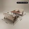 Sillón Sofá de Restaurante de Piel Nappa Retro, Combinación de Mesa y Sillas de Madera Maciza para Cafetería, Mesa de Bar de Taberna, Lujo y Comodidad Accesibles