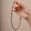 Ciprés Rojo Natural 06 Doble Círculo DIY Nuevo Estilo Chino Cuentas de Oración Budista Pulsera de Madera para Hombres y Mujeres, Pulsera de Sándalo Cuentas de Oración al por Mayor