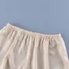 Shorts de Cetim Cor Sólida Cruzado Europeu e Americano 2026 Primavera e Verão Novos Calças Balloon de Cintura Alta Estilo Preguiçoso Shorts de Três Quartos Hot Pants