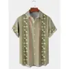 Moda Masculina Transfronteriza Tendencia Verano Camisa de Manga Corta Estilo Hawaiano Camisa Cardigan Casual Holgada Impresa en 3D