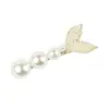 Pinza Lateral de Moda Elegante Cola de Pez Perla Flequillo Pinza para el Cabello Pinza Lateral Popular en Internet Pinza de Una Sola Palabra Pinza de Pico de Pato Pinza Superior Niñas