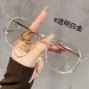Gafas anti luz azul, armazón grande, color té cool, gafas de lectura de alta definición para mujer, se pueden adaptar con lentes recetados, diseño simple y minimalista