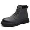 2025 Nuevas Botas de Otoño e Invierno para Hombre Zapatos de Cuero de Caña Alta Botas Casuales para Hombre Aumentadoras Ropa de Trabajo Invierno Terciopelo Cálido Zapatos para Hombre