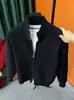 Suéter de outono e inverno, cor sólida casual, cardigã versátil com zíper, malha masculina, estilo popular, gola alta, peça externa de corte solto