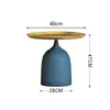 Mesa auxiliar minimalista nórdica para espacios pequeños, mesa redonda pequeña de arte en hierro, mesa de centro pequeña estilo crema para uso doméstico, mesita de noche