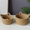 Cestas de Armazenamento Personalizadas, Cestas de Fio de Algodão, Cestas Trançadas, Cestas Redondas de Rattan Orelha de Gato, Cestas de Armazenamento Modernas, Venda Direta do Fabricante
