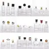 Atacado Frasco de Perfume de Vidro Transparente de Formato Irregular Cilindro Triângulo Base Vulcão Frasco Dosador de Solução Estoque Frasco Spray