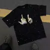 Comercio Exterior Transfronterizo Tallas Grandes Juvenil Verano Estrellas Lentejuelas Camiseta Unisex Marca de Moda Americana Tendencia Estilo Hong Kong Manga Corta
