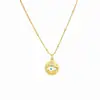 Colar de Cobre Arvaleff Série Olho Olho do Diabo Corrente de Clavícula Ouro 18K Zircônia com Diamantes Atacado Transfronteiriço
