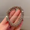 Estilo Nuevo de Verano de Gama Alta Elegante Goma Elástica para el Cabello con Pedrería Anillo para Cola de Caballo Retro Francés Celebridad de Internet Cuerda para el Cabello para Mujeres