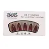 Lazada Transfronteiriço Usando Peças de Unha de Cor Sólida Vermelho Cereja Usando Unha Postiça Pronta Comércio Exterior