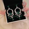 Brincos Étnicos de Agulha de Prata com Borla de Diamantes Estilo Boêmio de Férias Acessórios de Luxo Acessíveis Brincos de Moda de Alta Qualidade para Mulheres