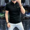 Camisa Polo de Verano para Hombre Nueva Moda Alfabeto Manga Corta para Hombre Transpirable Guapo Delgado Camiseta