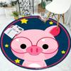 Alfombra Redonda de Terciopelo Cristal Transfronteriza, Cesta Colgante Retro, Sala de Estudio, Alfombra Antideslizante para Cabecera de Cama para el Hogar, Alfombra para Pies de Dormitorio, Alfombra para el Suelo de Silla