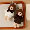 Chapéu de Crochê de Lã Dongdaemun da Coreia do Sul Pingente de Urso Chaveiro Fofo Desenho Animado Pingente de Bolsa Presente de Casal