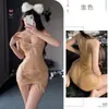 Lencería sexy de Kamei, con un diseño cruzado, tirantes brillantes, tela transparente y una falda ajustada estilo sirena, perfecta como atuendo para discoteca.. Modelo 9936