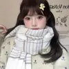 Bufanda a Cuadros Atmosférica JK para Mujer, Otoño e Invierno Engrosada Cálida Versátil Estilo Coreano Estudiante Subcultura Calentador de Cuello para Pareja