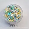 Botella Redonda de 24 Colores Polvo Flash de Brillo para Manicura Juguete de Barro de Cristal Slime Accesorios de Relleno Lentejuelas de Estrella de Cinco Puntas