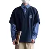 Sudadera Falsa de Dos Piezas Nueva Primavera 2025 Tops para Hombre de Alta Gama Modernos para Hombre