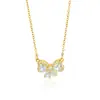 Collar de Mariposa con Gradiente Nuevo Transfronterizo Europeo y Americano para Mujer, Collar con Colgante Versátil de Moda, Accesorios de Cadena para Clavícula al por Mayor