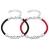 Pulsera para Hombres y Mujeres, Pulsera de Cuerda Negra y Roja para Pareja con una Flecha a través del Corazón, Tejida Regalo para Estudiantes, Regalo Conmemorativo, Estilo de Pareja Dropshipping de Una Pieza