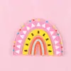 Accesorios coreanos Ins de acrílico multicolor en forma de U con franja arcoíris, accesorios simples de nicho semicirculares para bricolaje