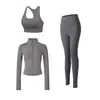 Traje de running y fitness para mujer con cuello alto, cremallera, corte ajustado, cintura alta, pantalón de dos piezas falso, transpirable, ropa profesional para Pilates y yoga