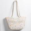Bolsa feminina de algodão trançado, bolsa tote, nova bolsa de grande capacidade, bolsa de ombro multifuncional, bolsa tipo cesta, 2024