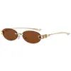 Armazón de Gafas de Sol Ovaladas Sin Marco Estilo GM de Cai Xukun para Mujer, Nuevo Marco de Gafas de Moda de Lujo Ligero con Filtro de Luz Azul para Hombre
