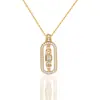 Nuevo Collar Vajra Estilo Chino con Incrustaciones de Circonita, Diseño Hueco, Colgante en Forma de Columna de Mazo Subyugador de Demonios, Cadena O Brillante, Venta al por Mayor Transfronteriza
