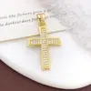 Colar Pingente Cruz Moda Transfronteiriça Cruz Oca Acessórios Design Simples Cobre de Alto Padrão Zircônia Microcravejada Joias para Mulheres