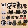 Comércio exterior homens e mulheres Bebê desenho animado patch bordado tecido pasta roupas pasta para passar adesivos traseiros Gato Branco Gato Branco Gato Preto