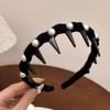 Faixa de Cabelo Onda de Miçangas Feminina Dentada Antiderrapante Topo Craniano Faixa de Cabeça Artefato Quebra-Cabelo Textura Fofa Cartão de Cabelo Sensível à Pressão