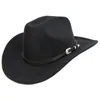 Sombrero de Vaquero para Hombres y Mujeres Moda Rollo Superior Suave Sombrero de Tela con Cinturón de Hebilla Sombrero para el Sol Protector Solar Sombrero de Sol Sombrero de Jazz