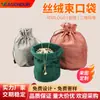 Bolsa de Terciopelo con Cordón para Joyería Regalo Bolsa de Empaque a Prueba de Polvo Bolsa Redonda de Terciopelo Flocado con Cordón para Almacenamiento de Joyería