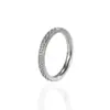 Anillo Sencillo de Plata con Doble Fila de Pedrería Diseño de Nicho Anillo Giratorio para el Dedo Joyería Versátil para el Viaje Diario Temperamento para Mujeres
