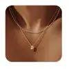 Producto Nuevo Transfronterizo 2025 Collar de 26 Letras Cadena de Clavícula de Cobre Juego de Dos Piezas Accesorios Suaves y Simples para el Trabajo para Mujeres