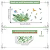 Novos Adesivos de Parede de Plantas Tropicais Verdes e Flores Borboletas para Sala de Estar e Quarto Parede de Fundo Decoração de Casa Adesivos de Parede Autoadesivos