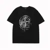 Comércio Exterior Transfronteiriço Estampa de Pedra Clássica Camiseta de Manga Curta Gola Redonda Caimento Solto Unissex Top Tendência