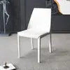 Silla de comedor de cuero de silla de montar, silla minimalista italiana para el hogar con respaldo, silla moderna simple estilo nórdico para hotel, de lujo ligero, de alta gama