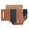 Bolsa de Cintura Tática EDC Retro para Exterior, Estojo de Couro PU para Ferramentas, Conjunto de Lanterna e Faca, Armazenamento de Ferramentas, Preto Marrom