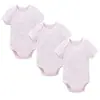 Mono de algodón de manga corta para bebé recién nacido, de fábrica transfronteriza, con estampado liso, para verano