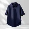Ventas Directas de Fábrica [Artículos en Stock] Nueva Camisa Polo de Manga Corta para Hombre Verano 2026, Sin Costuras de Seda Helada, Blanco