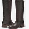 Aliexpress Comércio Exterior Transfronteiriço Novas Botas Femininas Estilo Preppy em Jeans Europeu e Americano Botas de Cano Médio Tamanho Grande 40-46