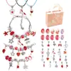 Conjunto de pulseiras de miçangas para crianças, venda quente transfronteiriça, kit DIY para meninas, brinquedo, cor deslumbrante, conjunto de quebra-cabeça de cristal